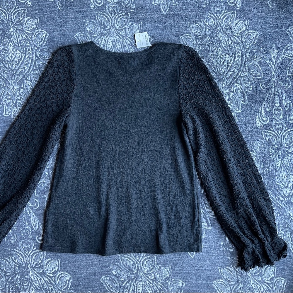 Madewell Textured Eyelet Mix Ruffle-Sleeve Top XS - Picture 7 of 9